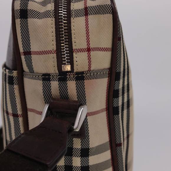 BURBERRY Nova Check Shoulder Bag Nylon Beige Auth ti1079 - Picture 4 of 16